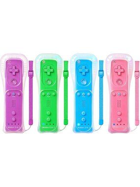 ZeroStory 4 Packs Motion Plus Classic Remote Controller Compatible for Wii Wii U